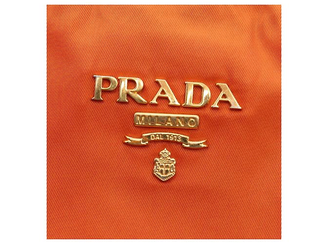 Tote in Tessuto con bordi in Saffiano arancione Prada - vista 5