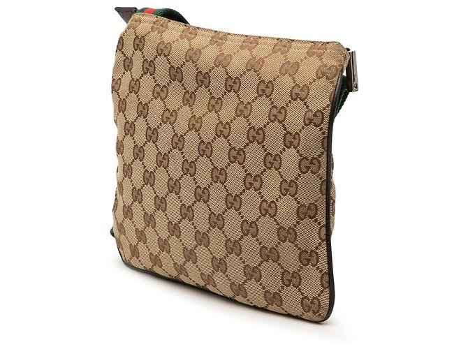 Borsa a tracolla Gucci GG Canvas Web beige - vista 2