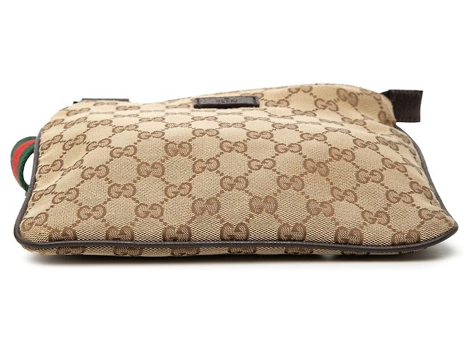 Borsa a tracolla Gucci GG Canvas Web beige - vista 3