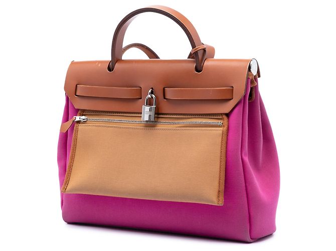 Borsa Hermès Toile Verso Herbag Zip 31 rosa - vista 2