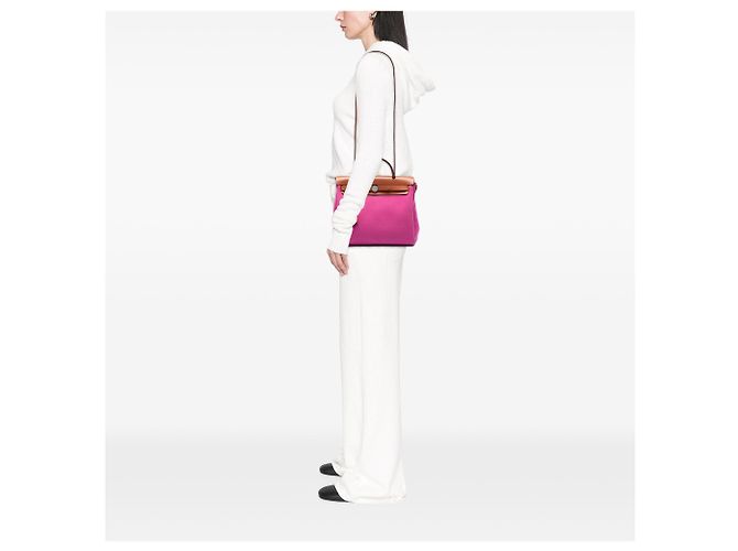 Borsa Hermès Toile Verso Herbag Zip 31 rosa - vista 7