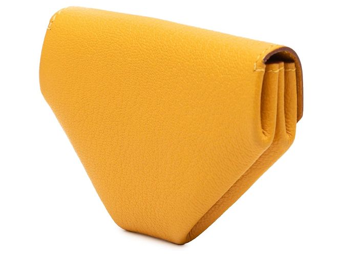 Portafoglio monete giallo Hermès Chevre Mysore Le 24 - vista 2