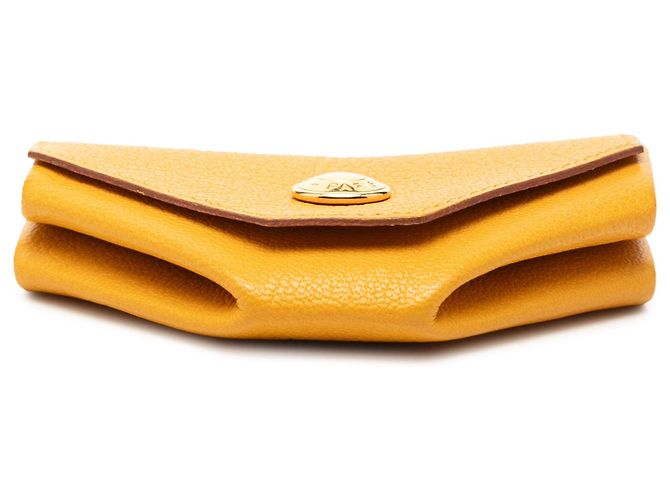 Portafoglio monete giallo Hermès Chevre Mysore Le 24 - vista 3