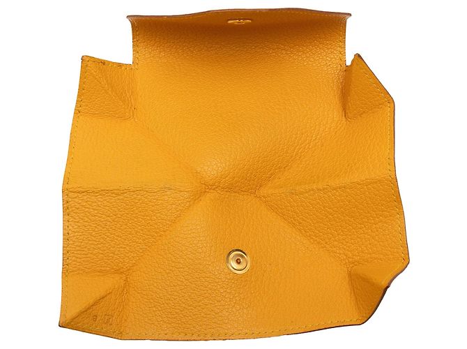 Portafoglio monete giallo Hermès Chevre Mysore Le 24 - vista 4