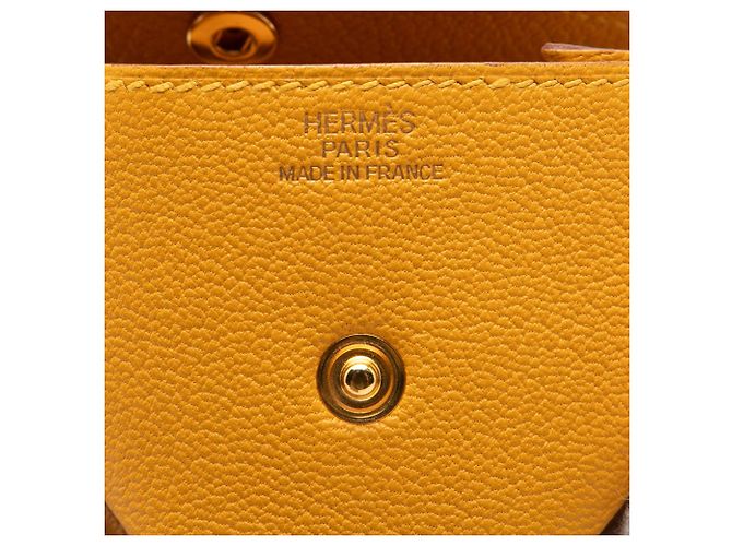 Portafoglio monete giallo Hermès Chevre Mysore Le 24 - vista 5