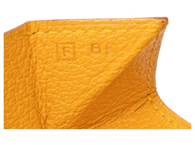 Portafoglio monete giallo Hermès Chevre Mysore Le 24 - vista 6