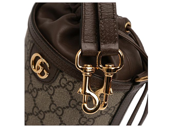 Borsa a secchiello Gucci Mini GG Supreme Ophidia beige - vista 7