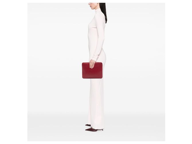 Custodia iPad e pochette con chiusura a zip in Saffiano rosso Prada - vista 6