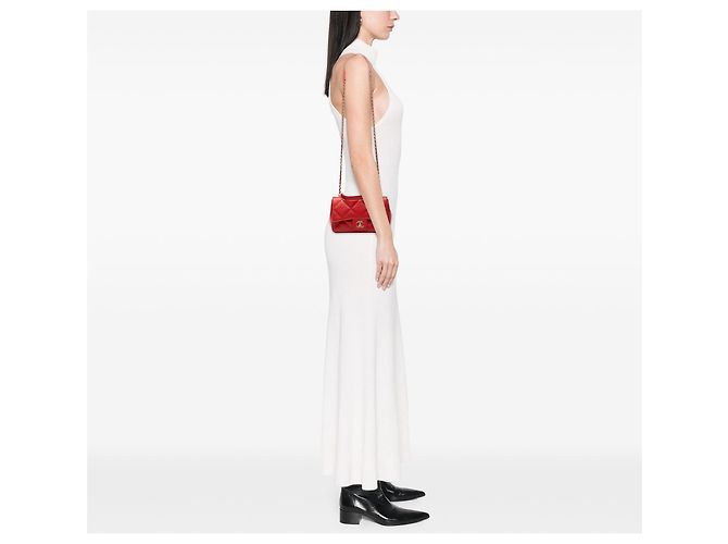 Bolsa Chanel Small Lambskin Easy Carry Flap vermelha Vermelho - vista 8