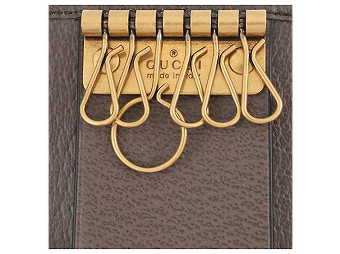 Beige Gucci GG Supreme Web Ophidia Key Case - view 8