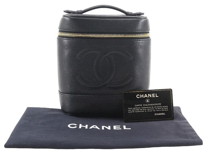 Vanity Beauty Case Chanel CC Caviar Nero - vista 13