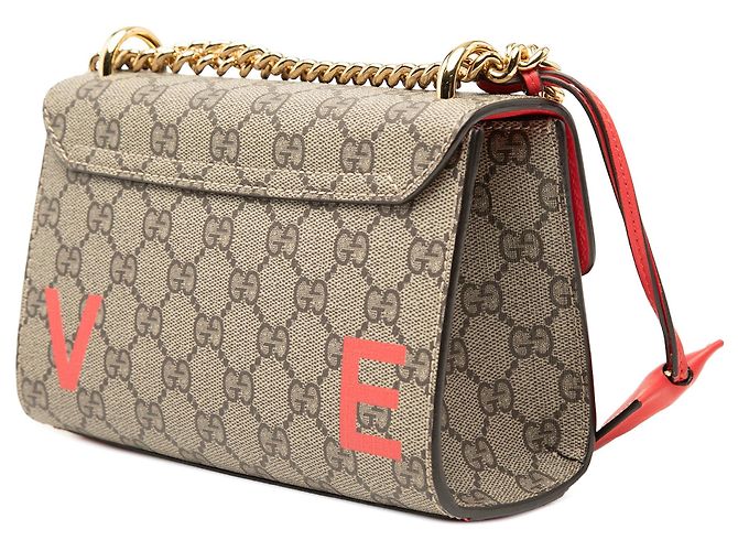 Borsa a tracolla e a spalla Gucci Small GG Supreme Love Padlock beige - vista 2
