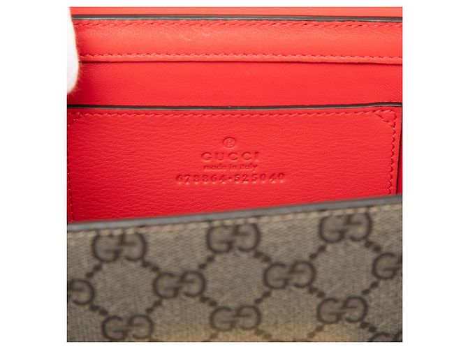 Borsa a tracolla e a spalla Gucci Small GG Supreme Love Padlock beige - vista 5