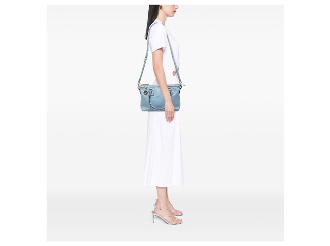 Borsa satchel Blue Gucci Dollar in pelle di vitello GG Charm - vista 7
