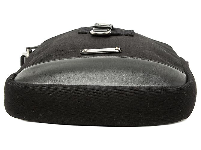 Sac bandoulière Rivington en toile noir Saint Laurent - vue 3