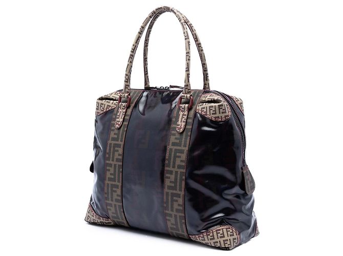Tote Fendi Large Zucca Coated Canvas B Mix Nero - vista 2
