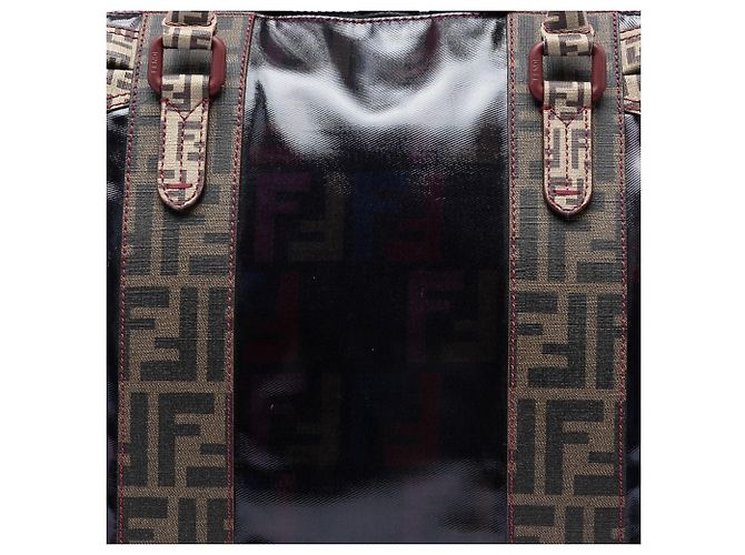 Tote Fendi Large Zucca Coated Canvas B Mix Nero - vista 5