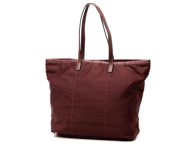 Tote Tessuto Canapa rosso con logo Prada - vista 2