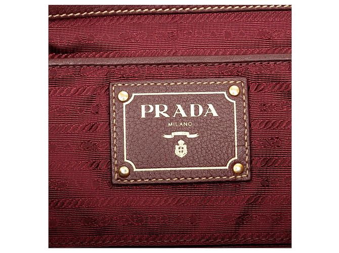 Tote Tessuto Canapa rosso con logo Prada - vista 5
