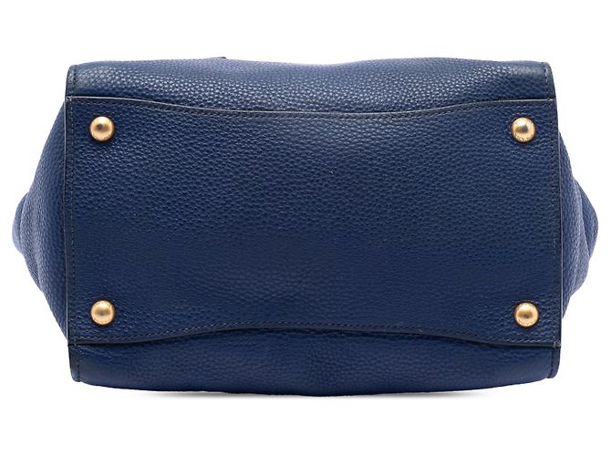 Borsa Blue Prada Vitello Daino Sound Lock - vista 3