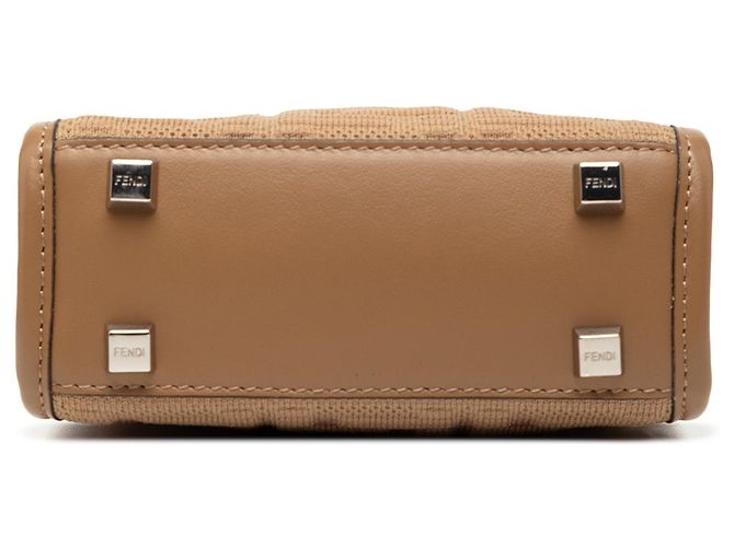 Fendi Sunshine Shopper Tote aus braunem Mini Zucca Präge-Technikgewebe - Ansicht 3