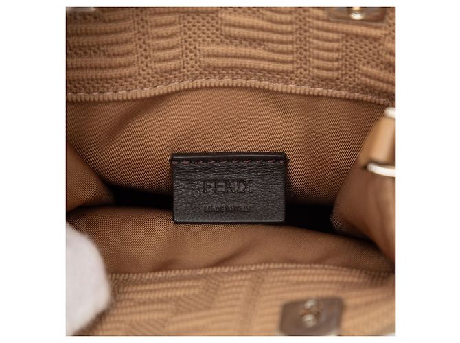 Fendi Sunshine Shopper Tote aus braunem Mini Zucca Präge-Technikgewebe - Ansicht 5