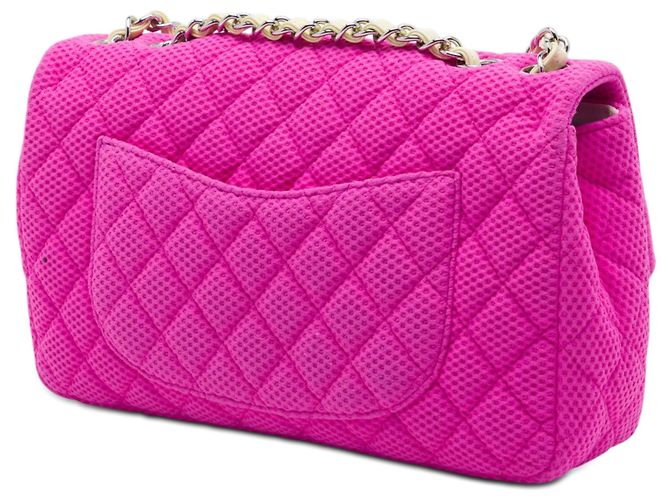 Borsa a tracolla Chanel Medium Classic Mesh Single Flap Rosa - vista 2