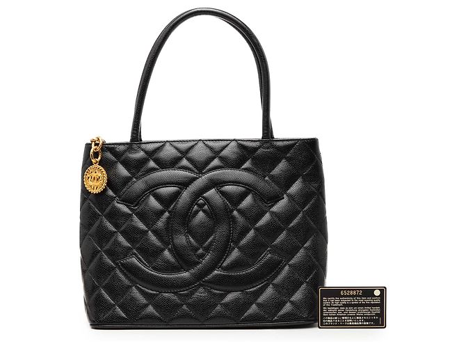 Black Chanel Caviar Medallion Tote Schwarz - Ansicht 7