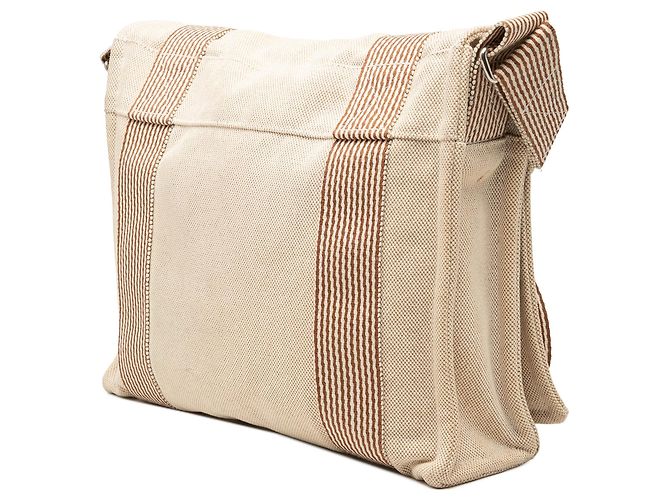 Borsa Tote Besace MM in tela beige Hermès - vista 2