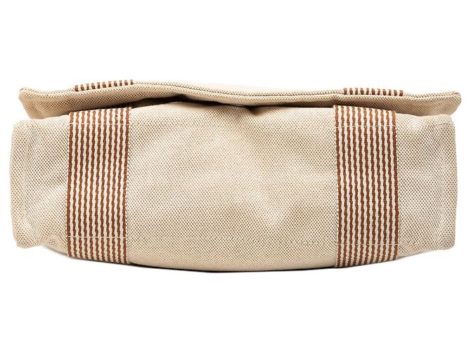 Borsa Tote Besace MM in tela beige Hermès - vista 3