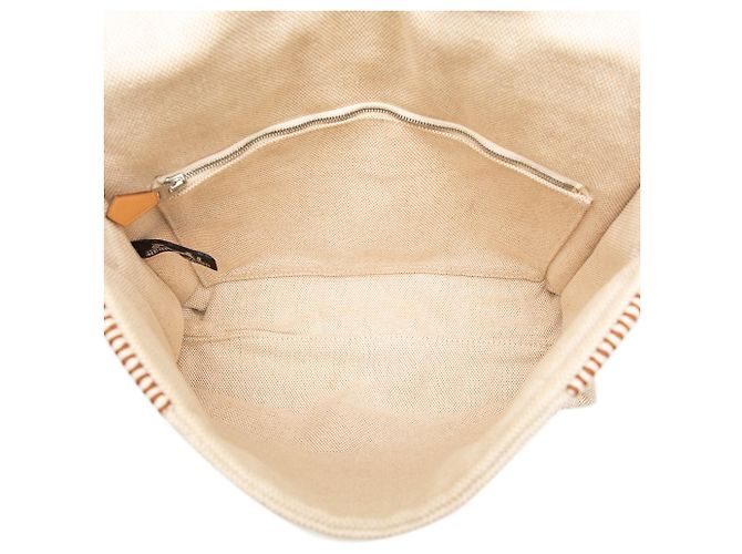 Borsa Tote Besace MM in tela beige Hermès - vista 4