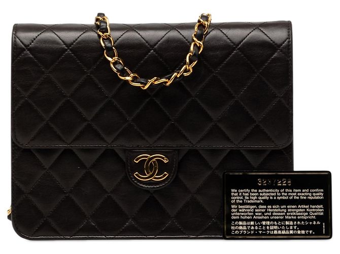 Borsa a tracolla Chanel Small CC in agnello trapuntato nero - vista 7