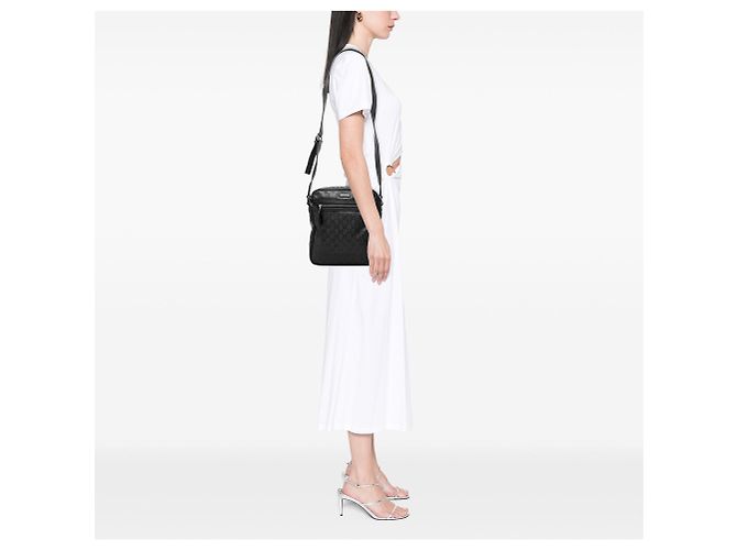 Borsa crossbody Gucci GG stampata nera Nero - vista 7
