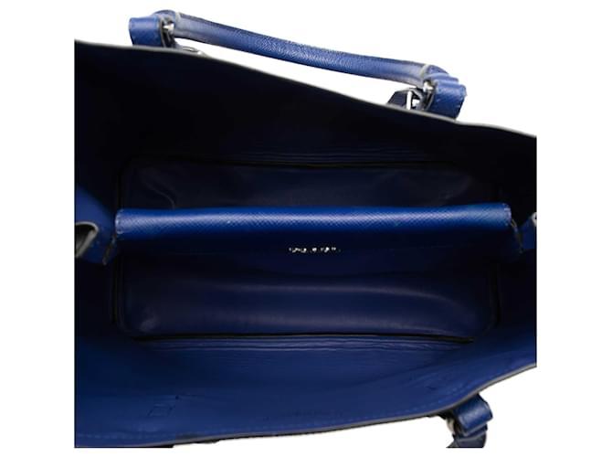 Borsa Prada Medium Saffiano Cuir con Doppio Manico Blu - vista 4