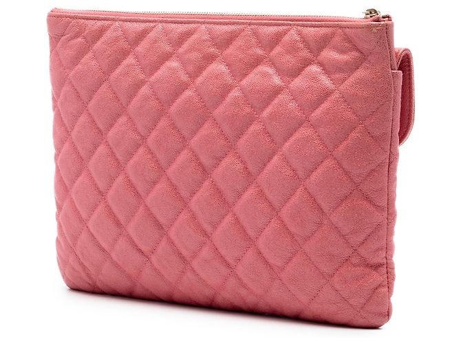 Beauty Case e Clutch Chanel Medium Iridescent Quilted Caviar Rosa - vista 2