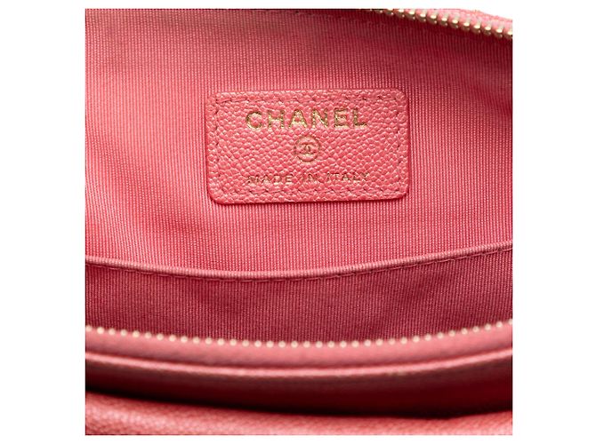Beauty Case e Clutch Chanel Medium Iridescent Quilted Caviar Rosa - vista 5