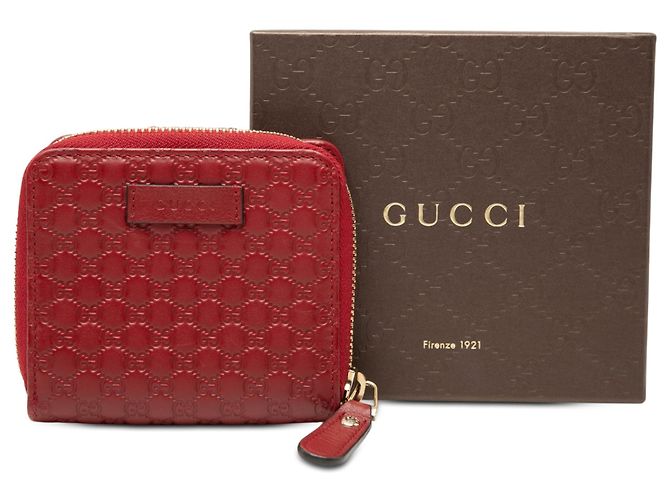 Kleiner Zip-Around-Geldbeutel rot Gucci Microguccissima - Ansicht 9