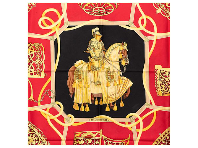 Sciarpa in seta Hermès Les Muserolles nera 90 Nero - vista 2