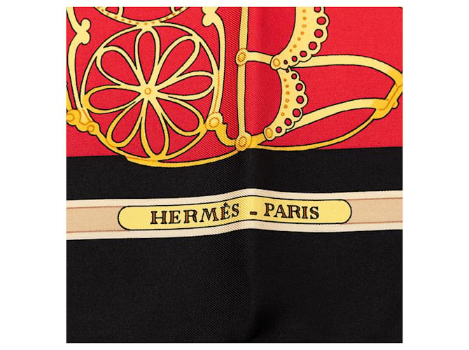 Sciarpa in seta Hermès Les Muserolles nera 90 Nero - vista 6