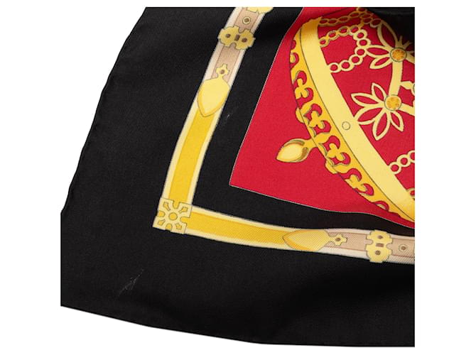 Sciarpa in seta Hermès Les Muserolles nera 90 Nero - vista 8