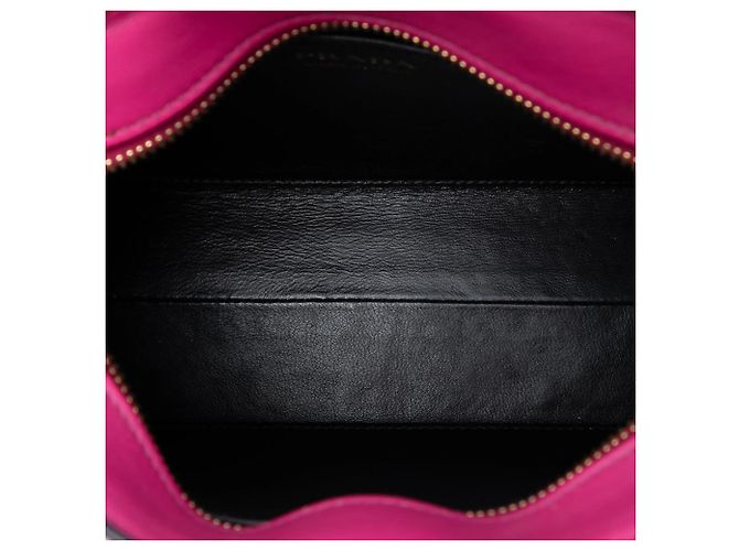 Sac bandoulière Esplanade en cuir Saffiano et cuir City de Prada, rose - vue 4