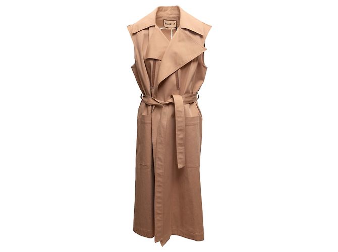 Tan Plan C Layered Trench-Weste & Jacken-Set Größe IT 40 Kamel - Ansicht 12