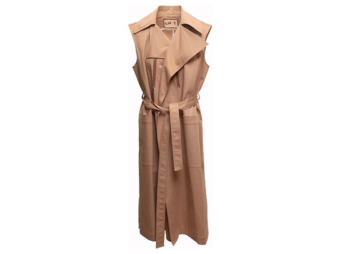 Tan Plan C Layered Trench-Weste & Jacken-Set Größe IT 40 Kamel - Ansicht 13