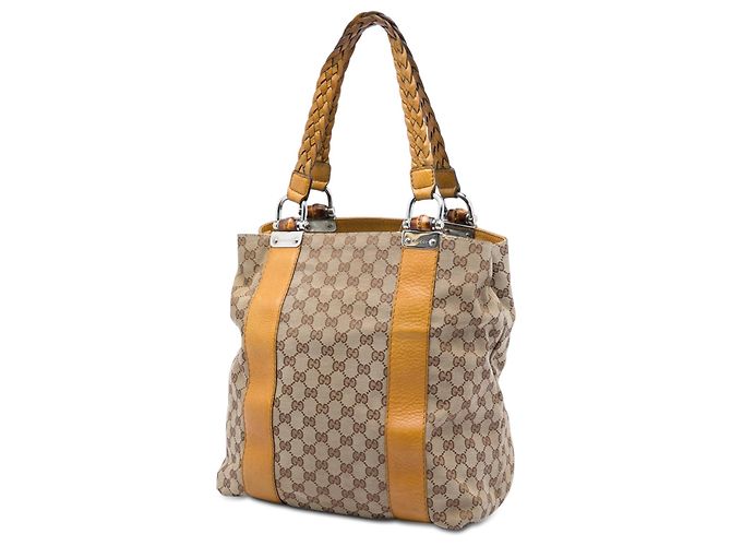 Bamboo Tote Libeccio in tela GG Large di Gucci beige - vista 2