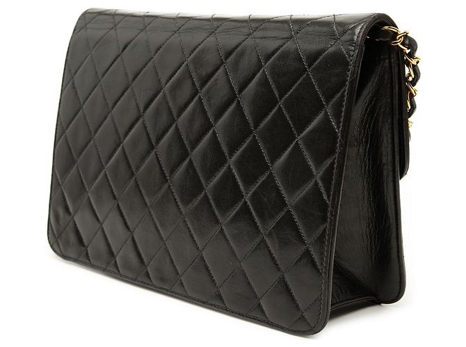 Borsa a tracolla Chanel Medium CC in agnello trapuntato nero - vista 2
