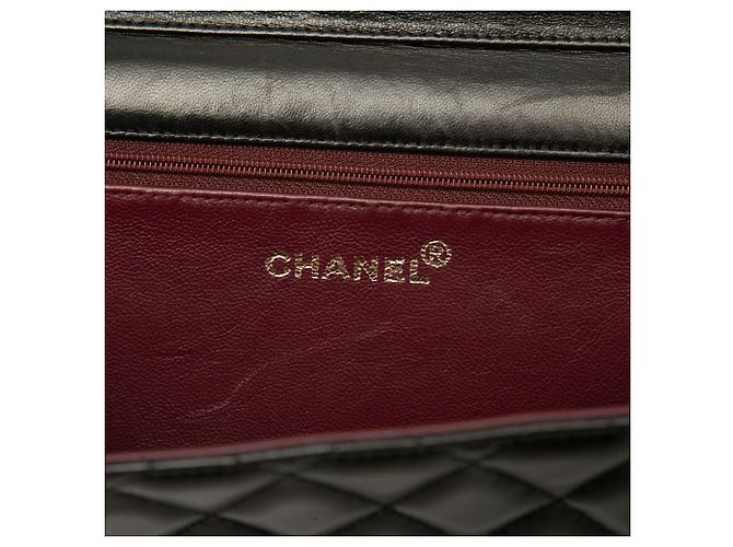Borsa a tracolla Chanel Medium CC in agnello trapuntato nero - vista 5