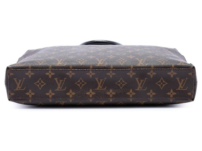 Borsa Business Louis Vuitton Monogram Macassar Porte Documents Jour Marrone - vista 3