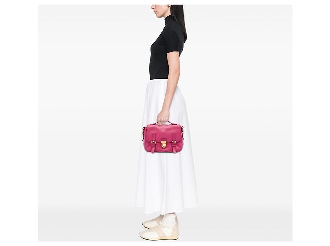 Borsa a tracolla e sacca Prada Vitello Daino Push Lock Double Buckle rosa - vista 6