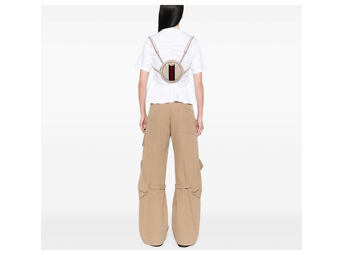 Gucci Mini Ophidia Leder-Rundrucksack in Weiß - Ansicht 6