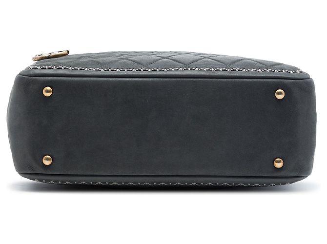 Chanel CC gesteppte irisierende Kalbsleder Whipstitch Camera Bag in Schwarz - Ansicht 3